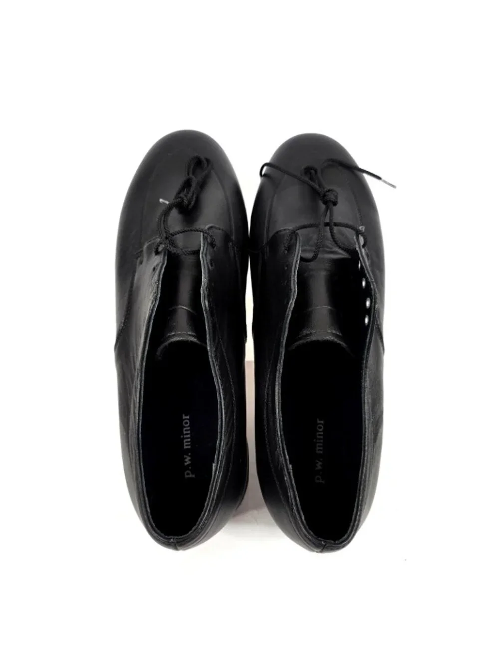 New P.W. Minor Black Leather Made In U.S.A Oxford Style Shoes Men's Size 13
